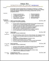 standard resume format for government jobs