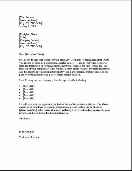 free cover letter samples in word